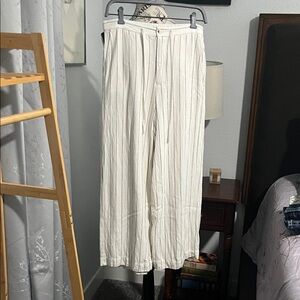 Z Supply Cream Striped Button Pants